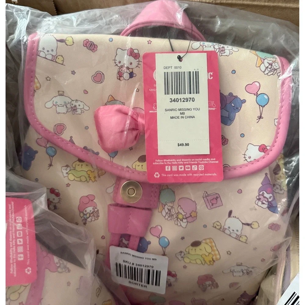 Sanrio Hello Kitty And Friends Missing You Backpack Kawaii‎ Pink Bow NWT
